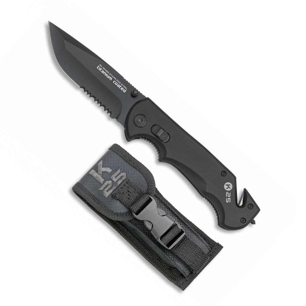 Navaja K25 de Seguridad con funda, negra