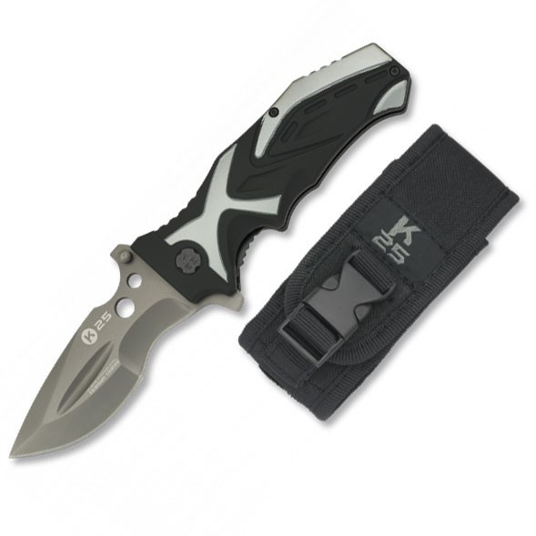Navaja táctica K25 gris titanio