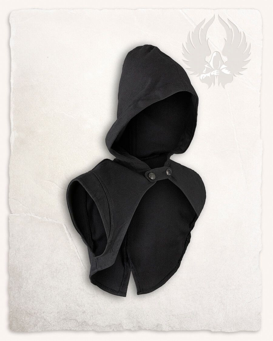 Cubre-hombros con capucha medieval Galatea - negro