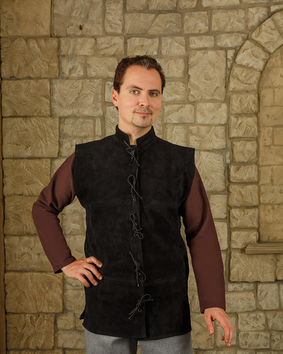 Chaleco Renacentista Laertes en ante negro
