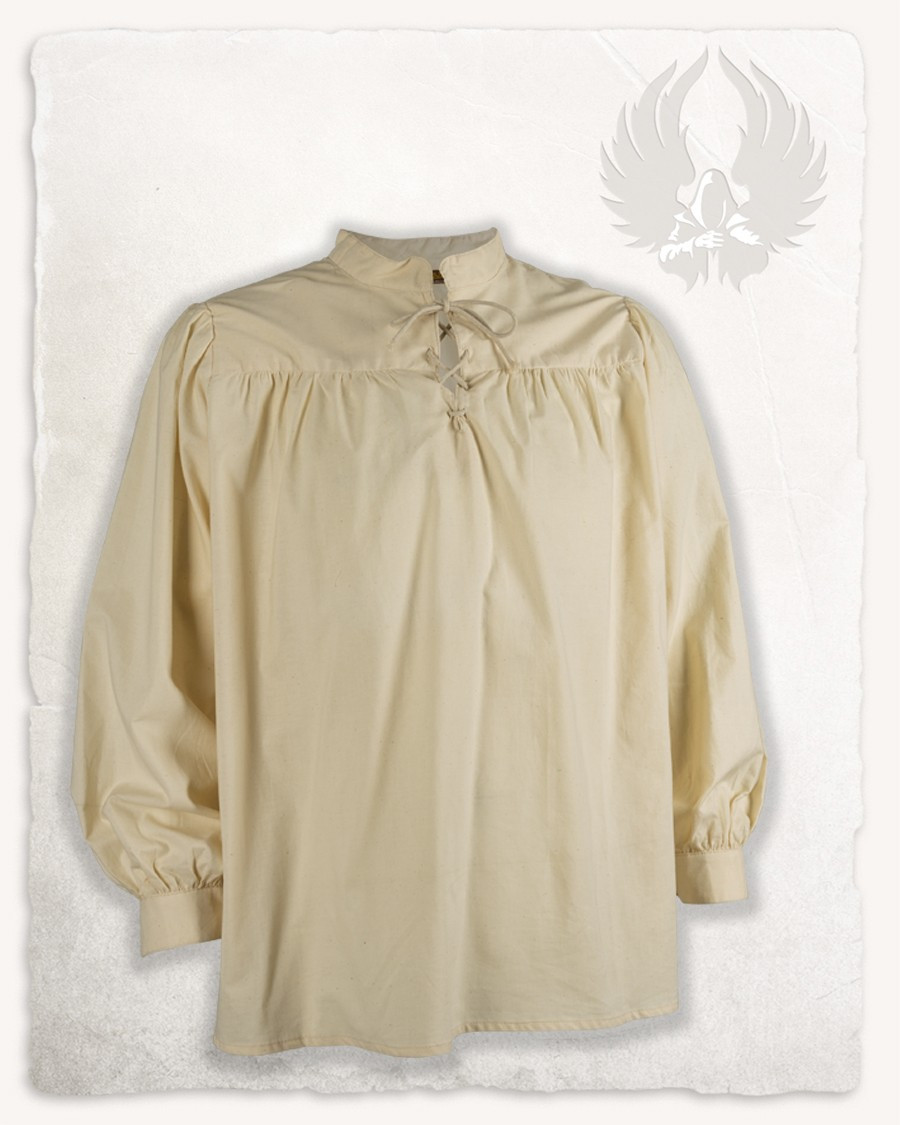 Camisa medieval Roland en Crema, unisex