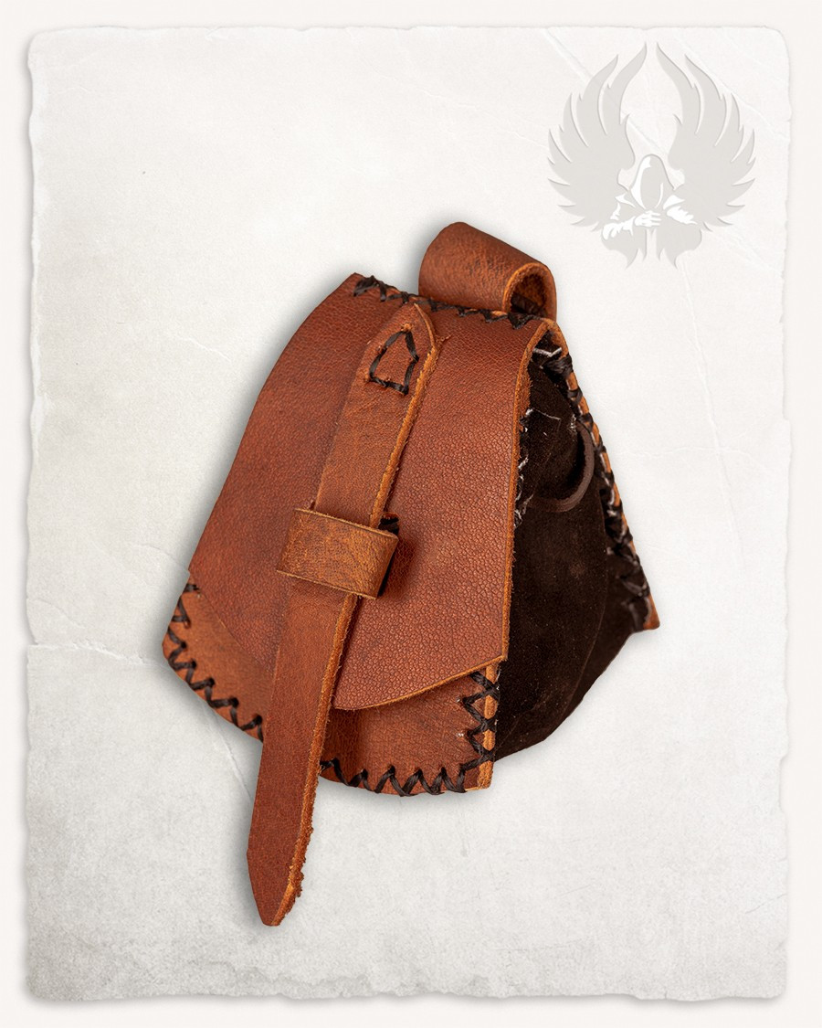 Bolso medieval Luis, tipo riñonera en Marrón (10x12 cm.)