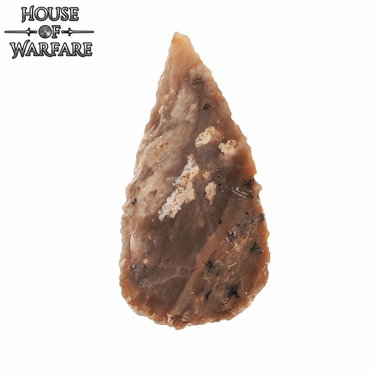 Punta de flecha de sílex marrón oscuro (7,6 cm.)