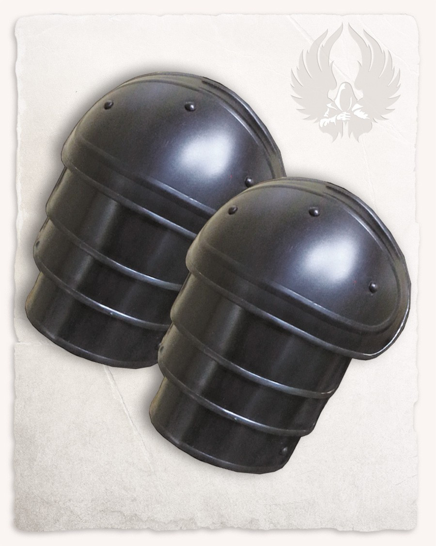 Hombreras medieval en acero ennegrecido modelo Adam