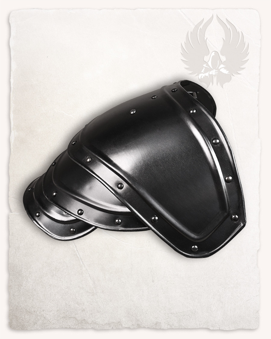 Hombreras medievales modelo Georg, acabado ennegrecido