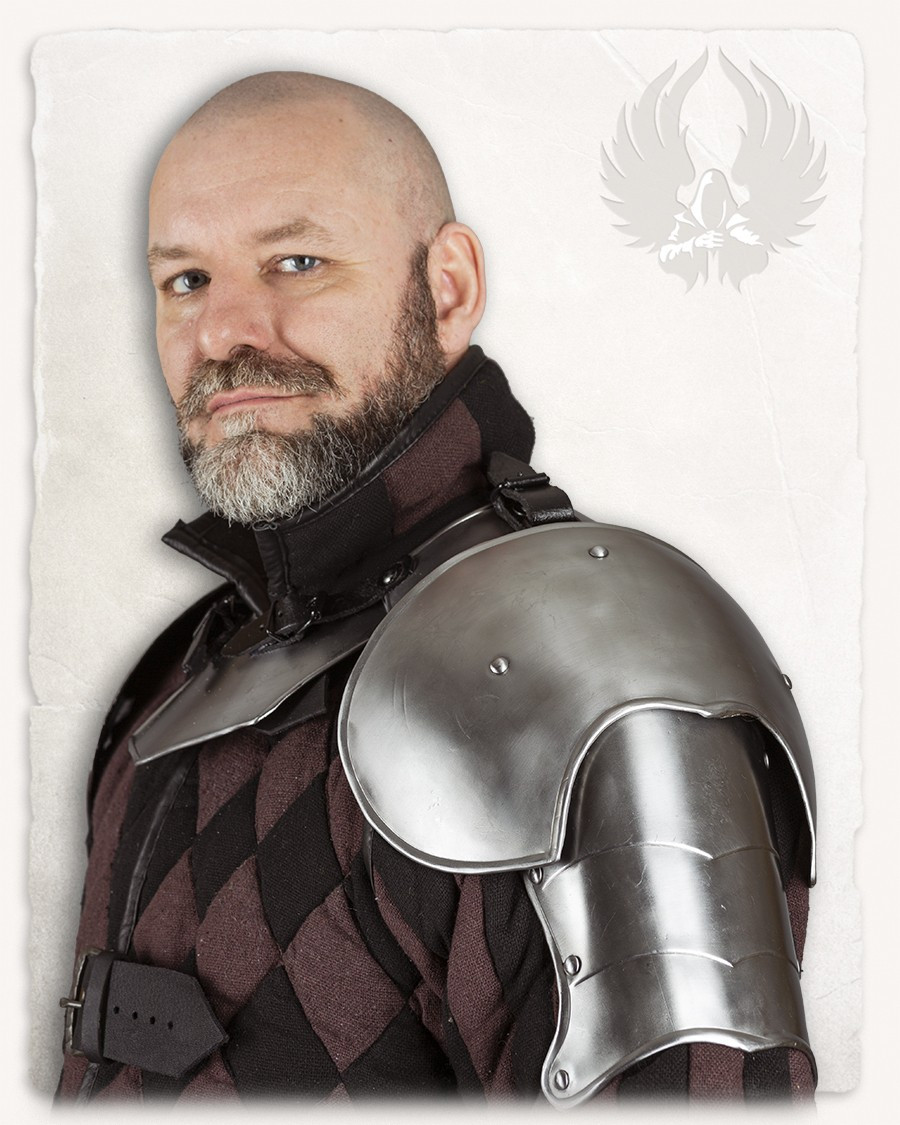 Hombreras medievales grandes modelo Markward, acabado pulido