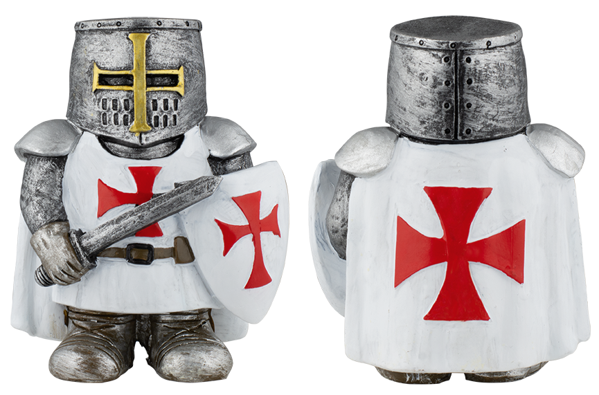 Figura de resina Templario con escudo y espada (10 cm.)