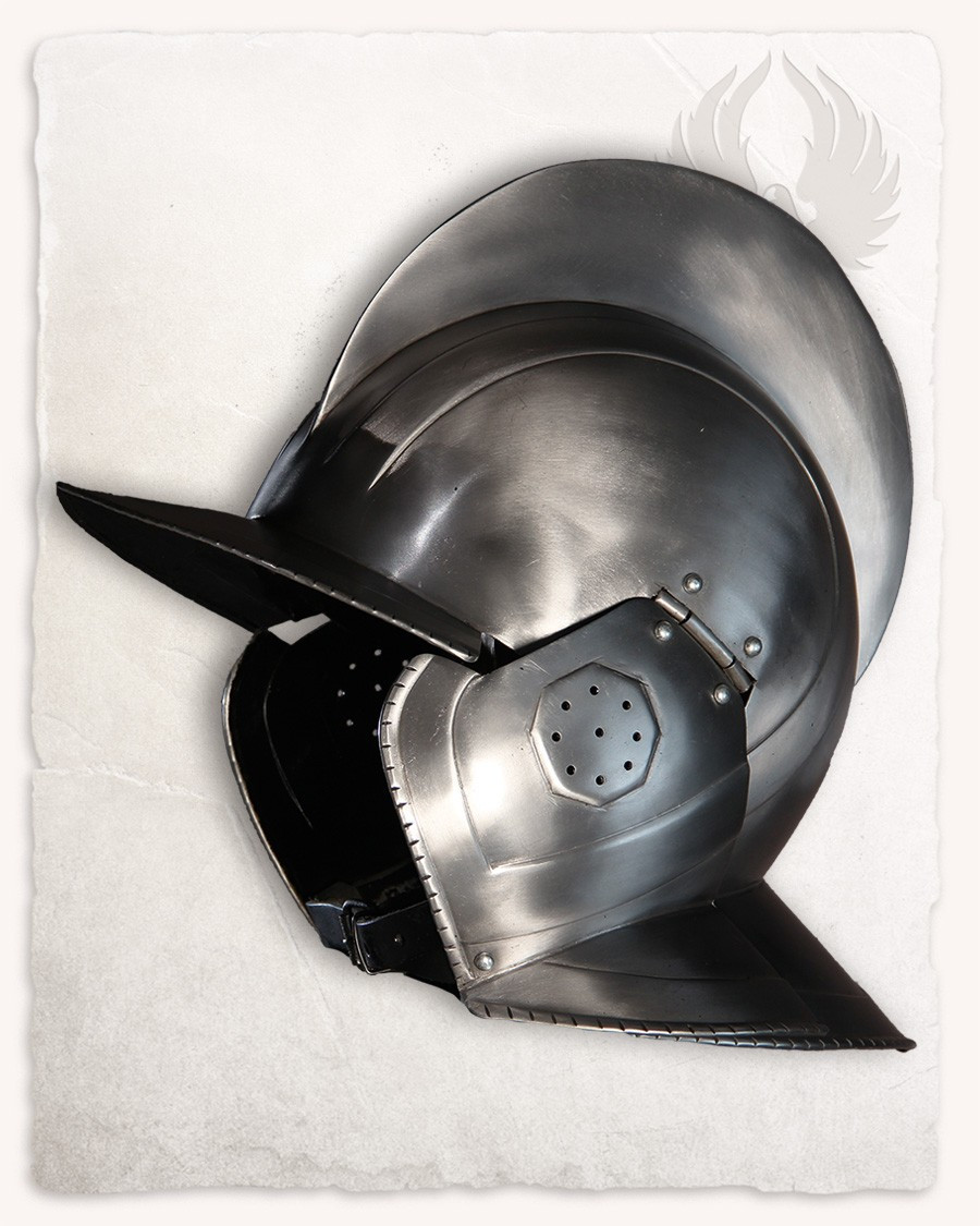 Casco Borgoñota acero pulido modelo Kaspar