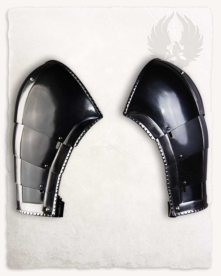 Hombreras medievales en acero ennegrecido modelo Kaspar