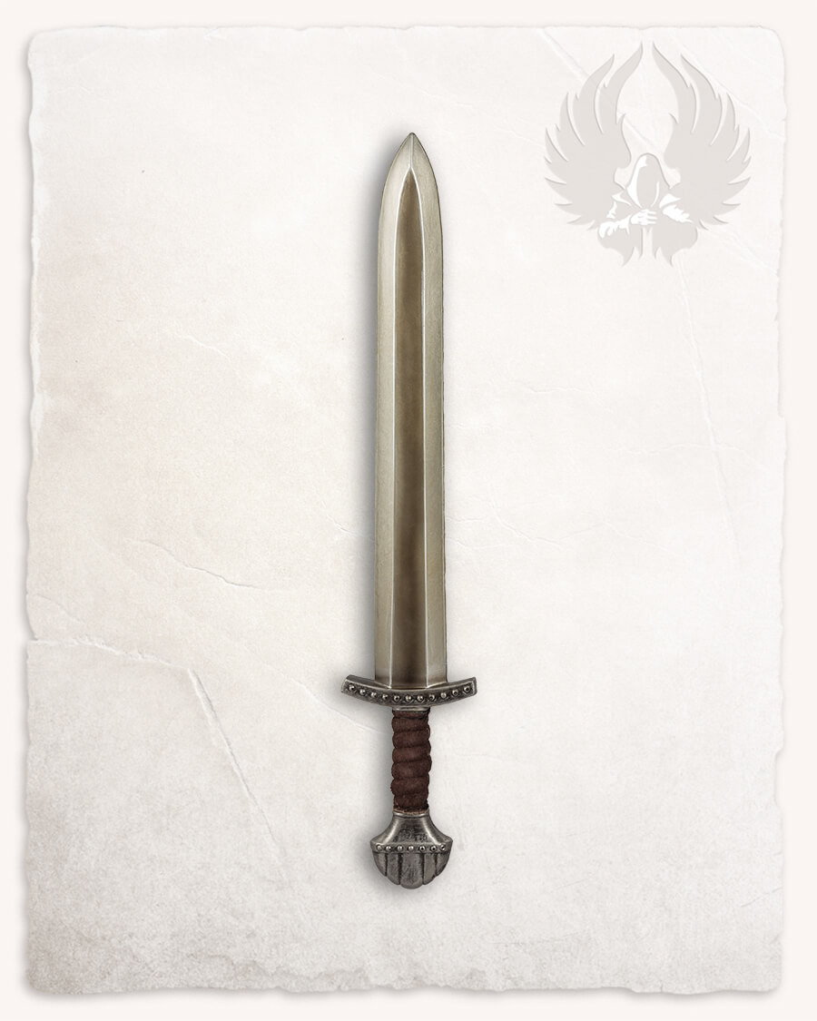 Espada vikinga corta LARP modelo Fidas, acabado acero