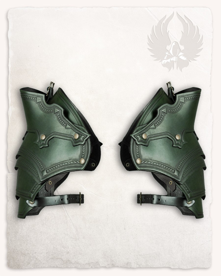 Hombreras renacentistas deluxe modelo Antonius, cuero verde