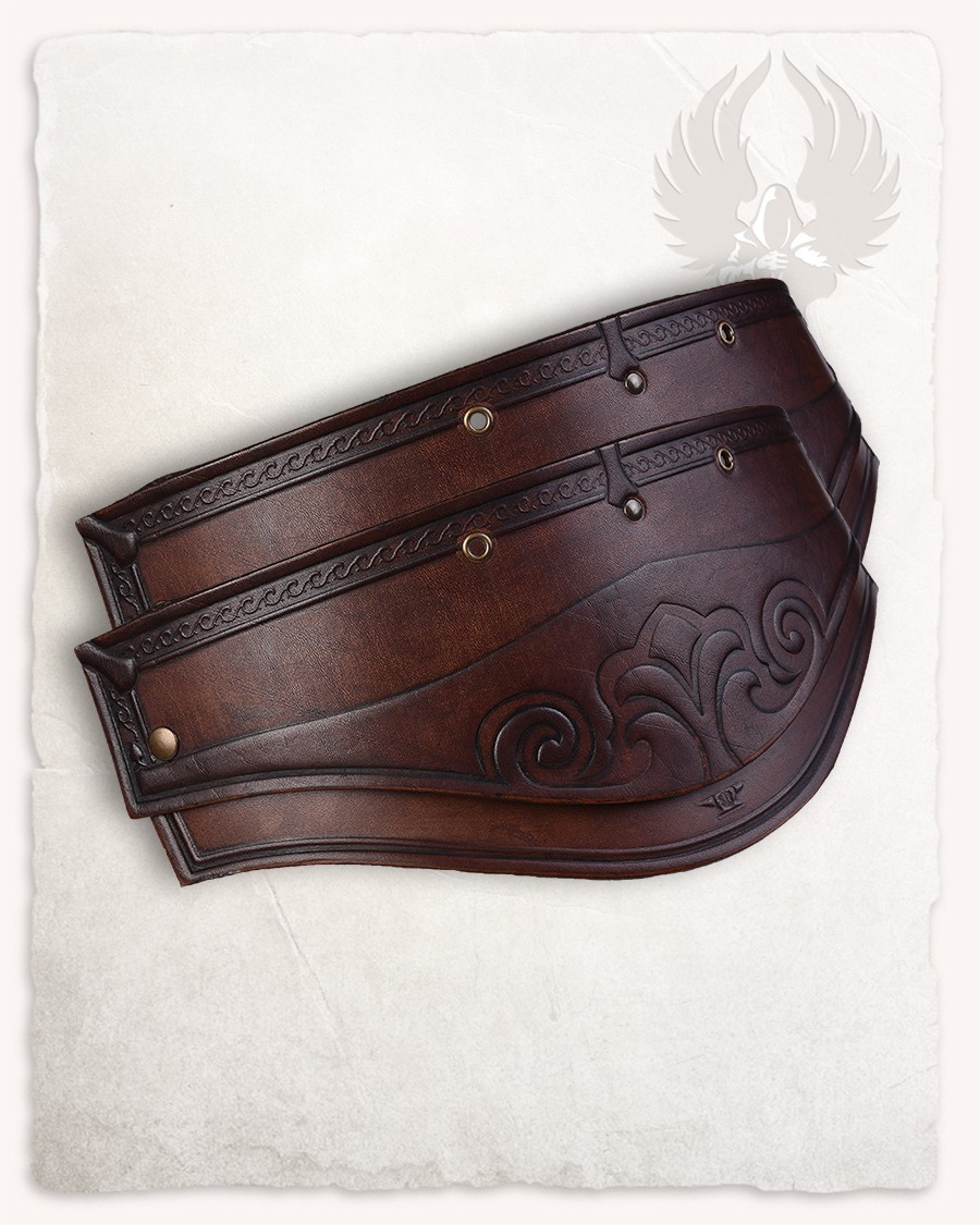 Hombreras medievales modelo Artemis, cuero marrón (2ª edición)