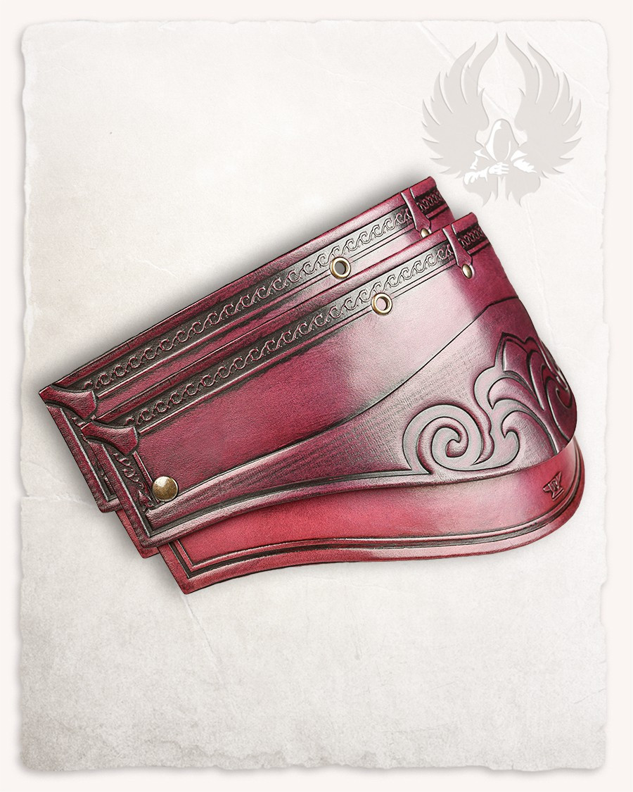 Hombreras medievales modelo Artemis, cuero rojo (2ª edición)