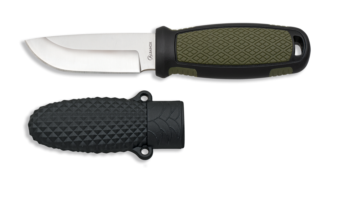 Cuchillo marca Albainox verde - negro (14.30 cm.)