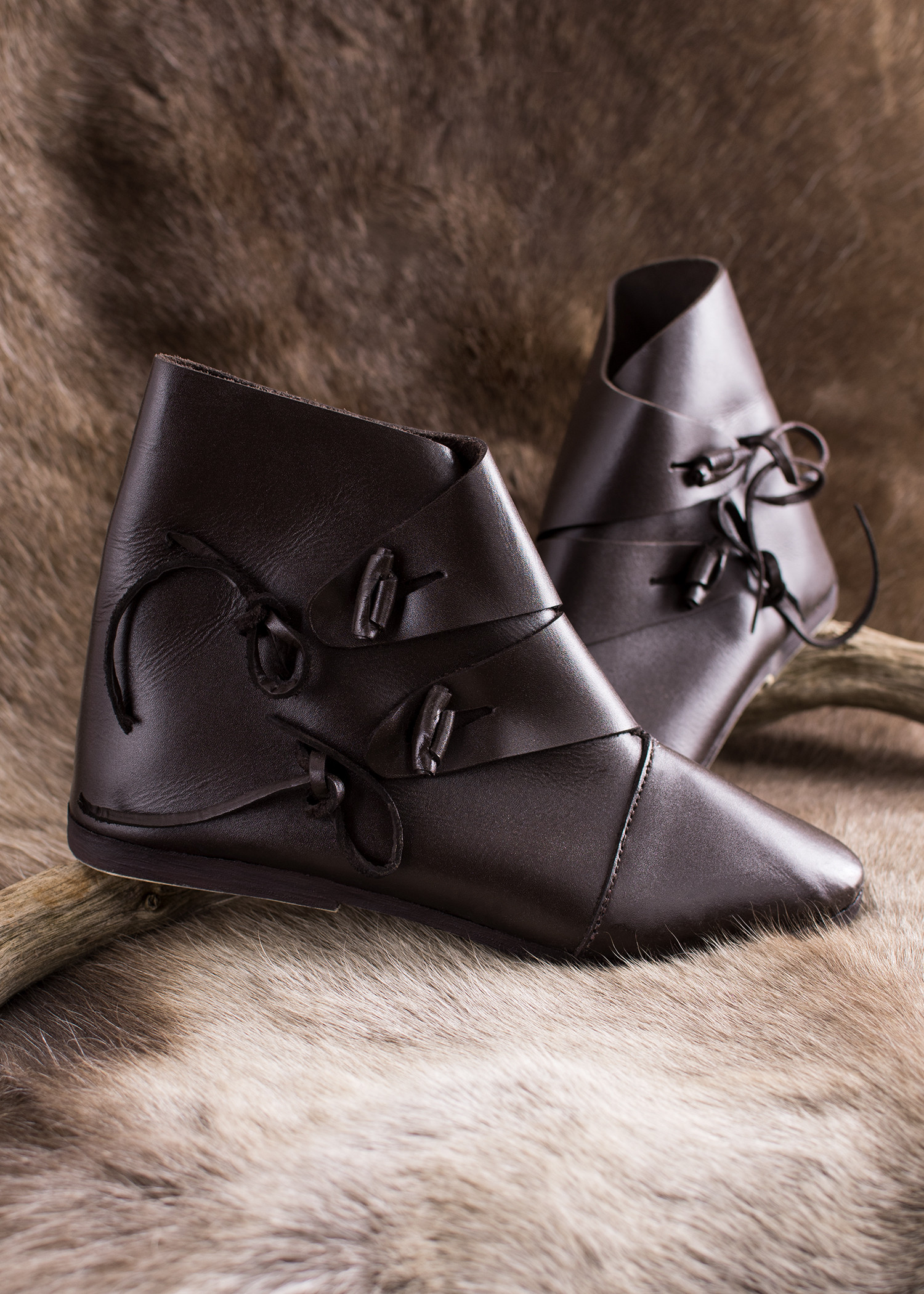 Botines medievales Jorvik, marrón oscuro
