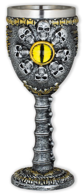 Copa ornamental con calaveras de la muerte (19 cm.)