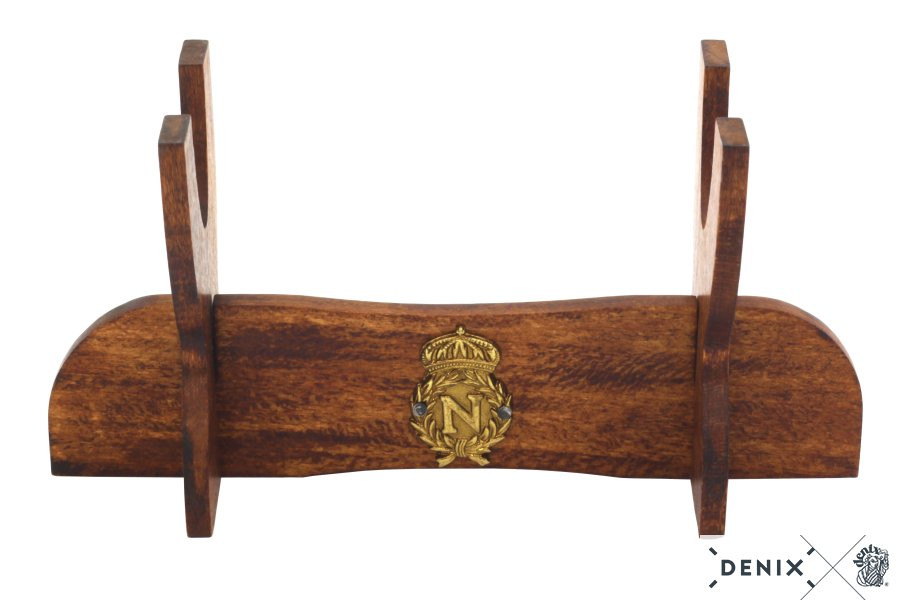 Soporte de madera con escudo de Napoleón