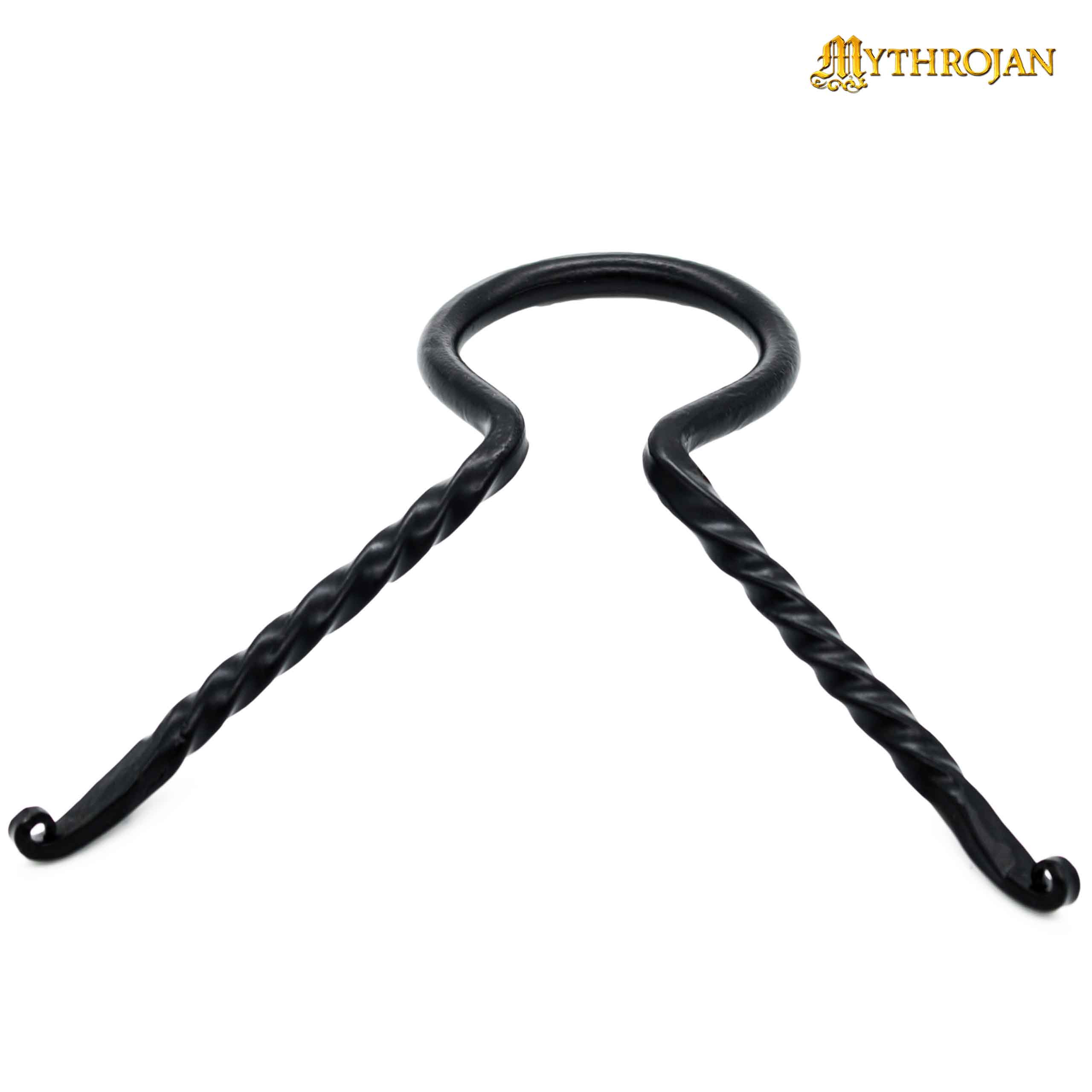 Soporte vikingo hierro trenzado forjado para cuernos