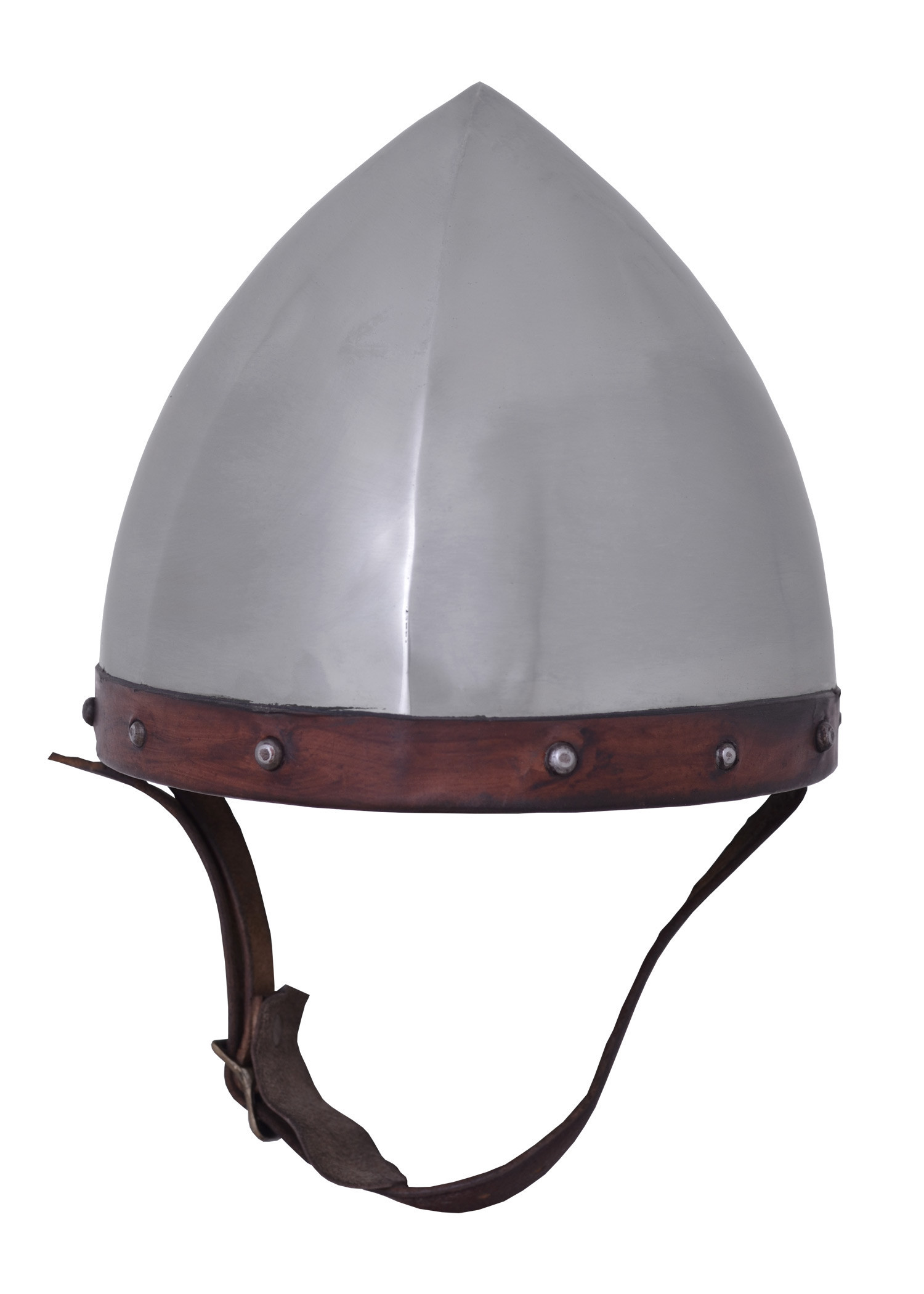 Casco abovedado Archer, acero de 1,6 mm con forro de cuero