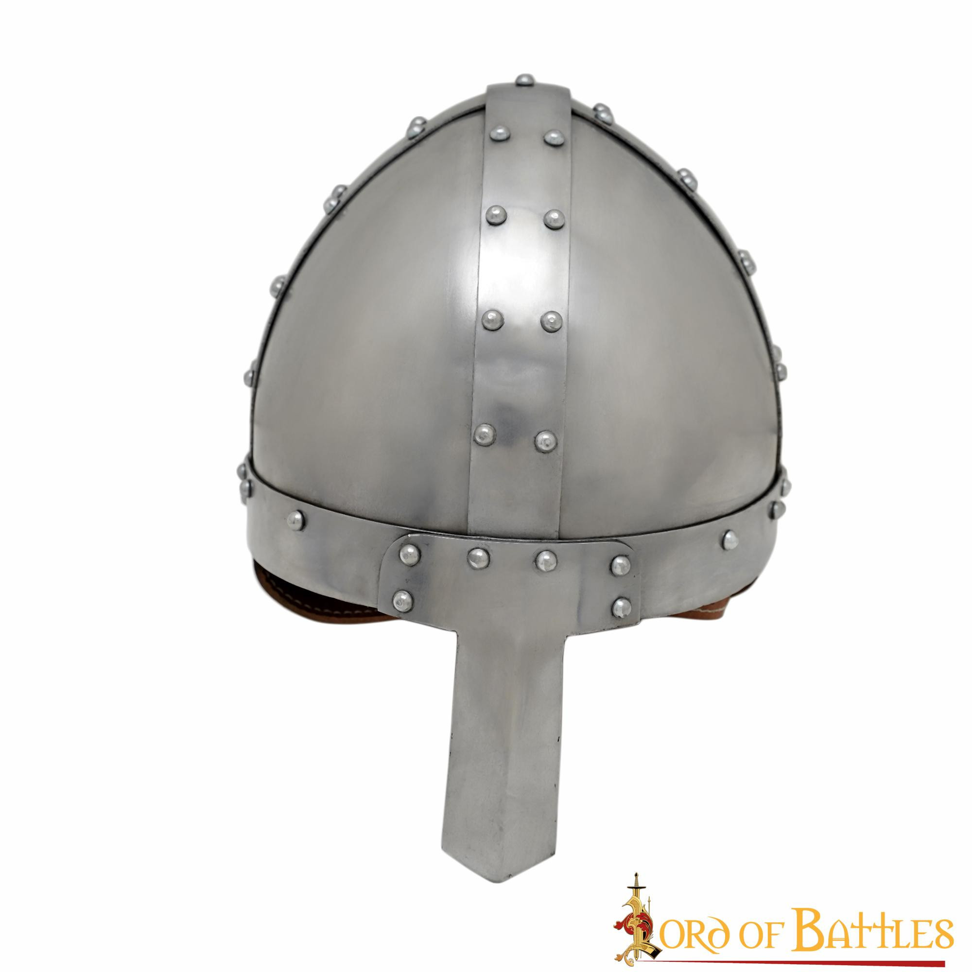 Casco vikingo con nasal Spanghelm, con forro cuero