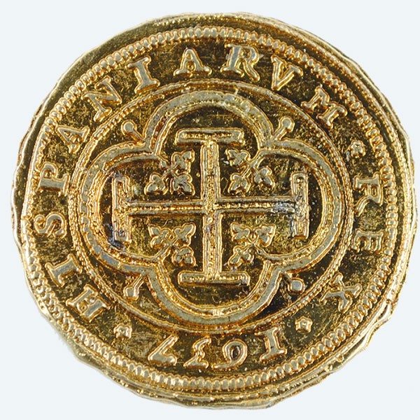 Moneda 100 escudos dorada, 4 cms.