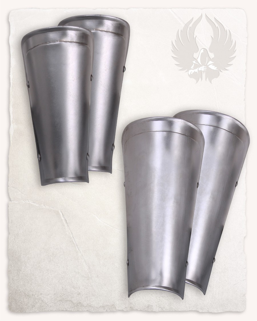 Set brazales y grebas medievales modelo Lucas, acabado pulido