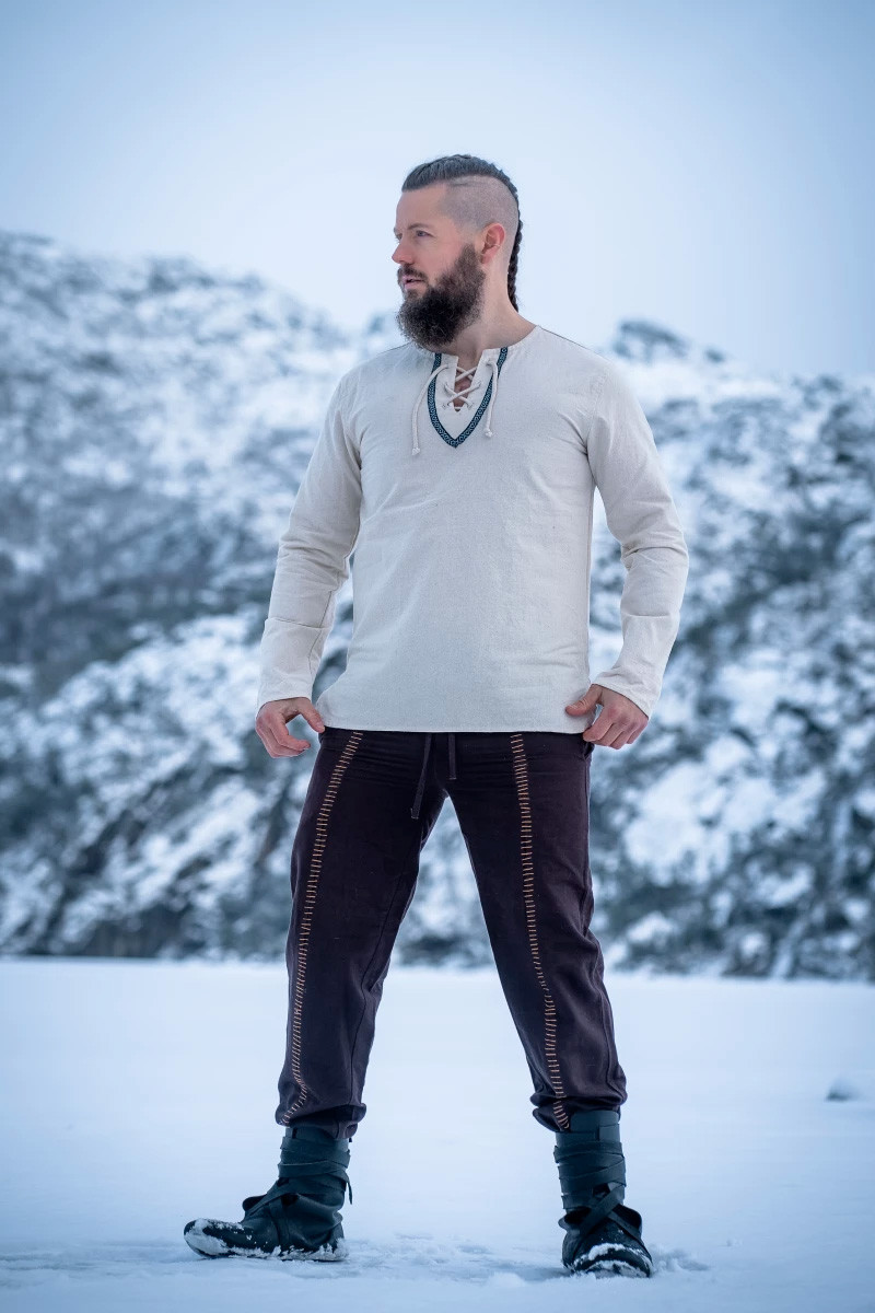 Camisa medieval hombre modelo Elfriede, natural