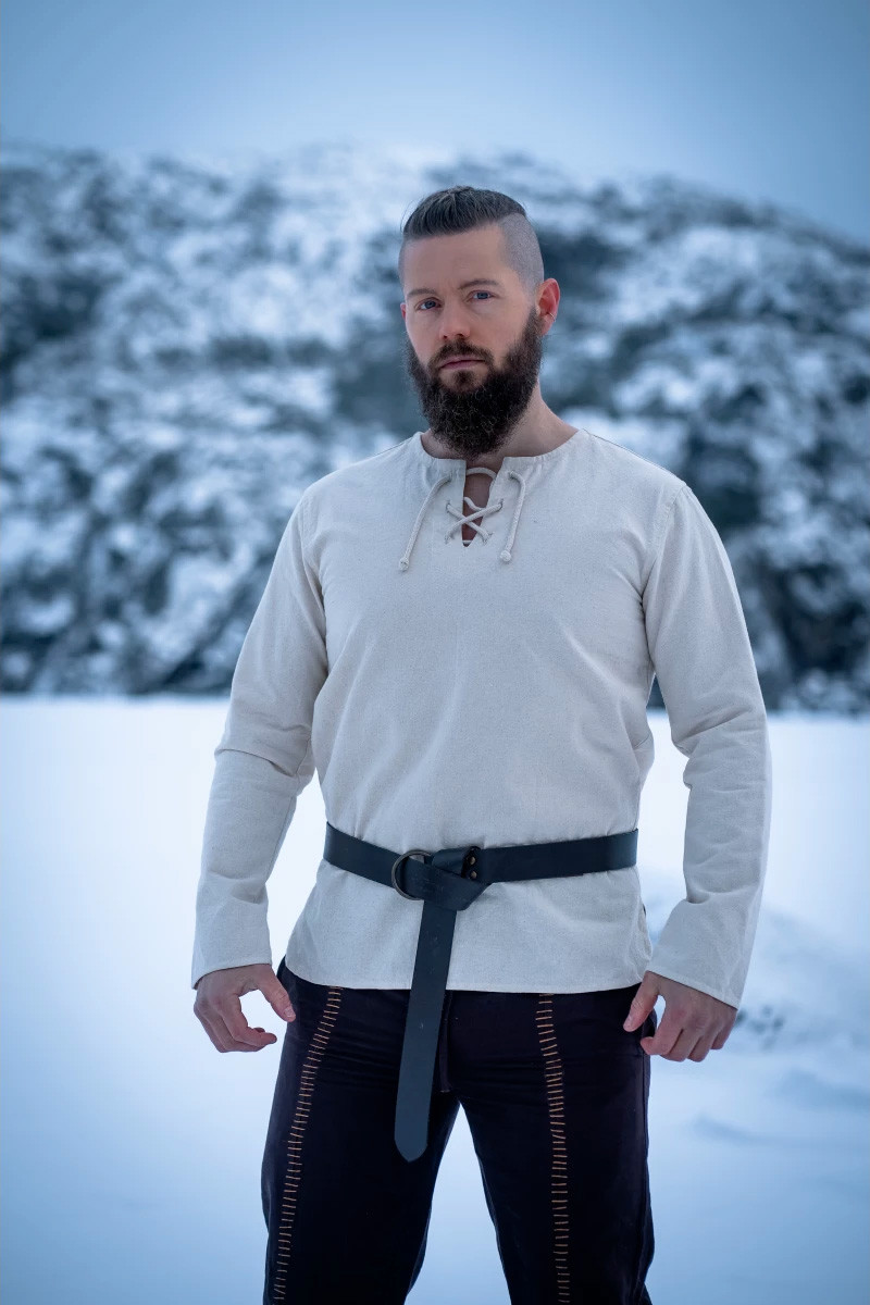 Camisa medieval hombre modelo Otto, natural