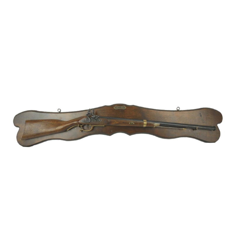 Fusil medieval europeo siglo XVII con soporte de muro