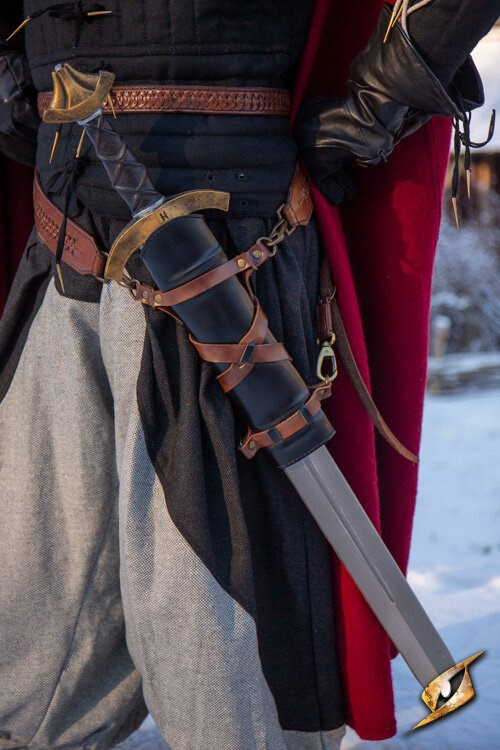 Tahalí para espada LARP, cuero sintético
