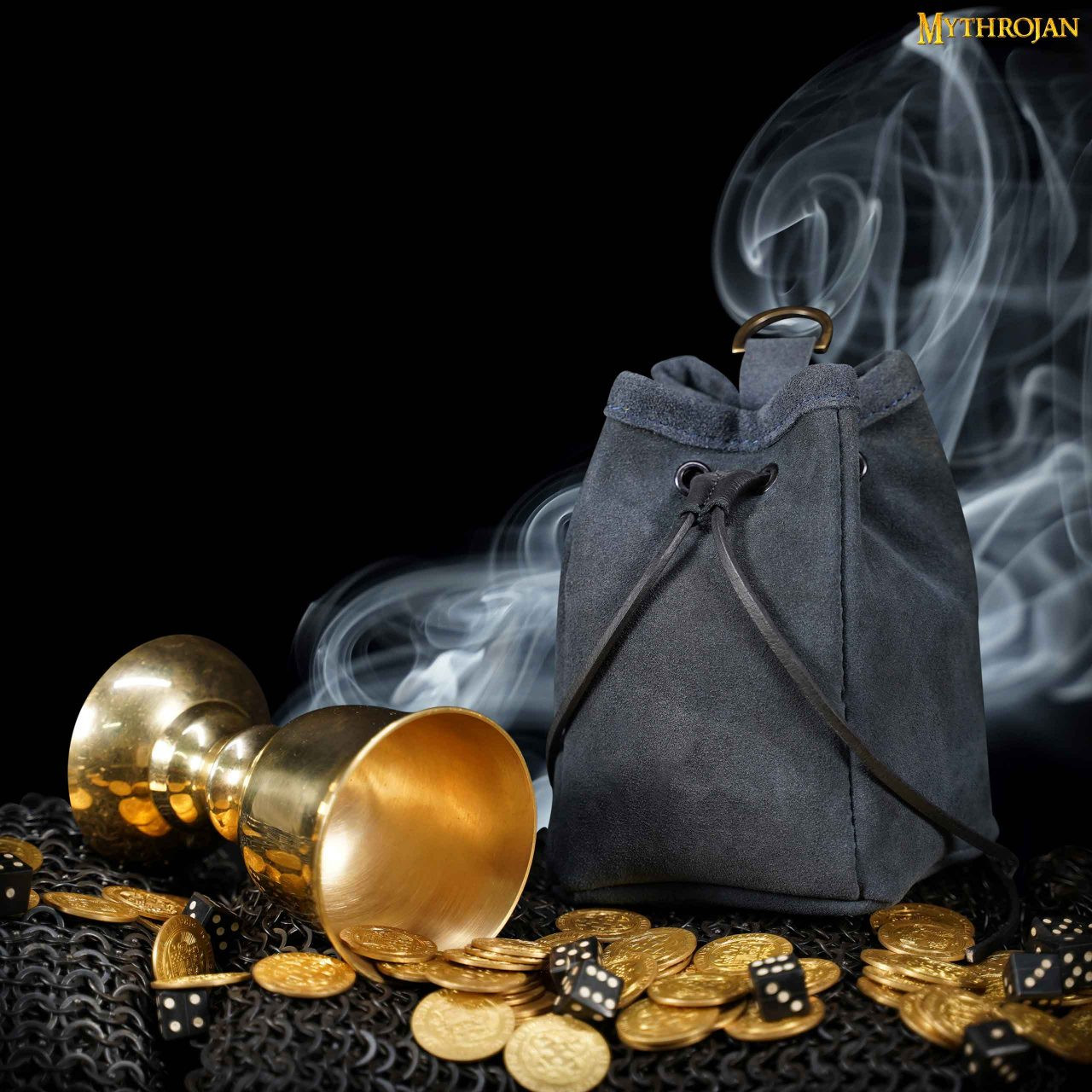 Bolsita medieval piel de ante para recreaciones, varios colores