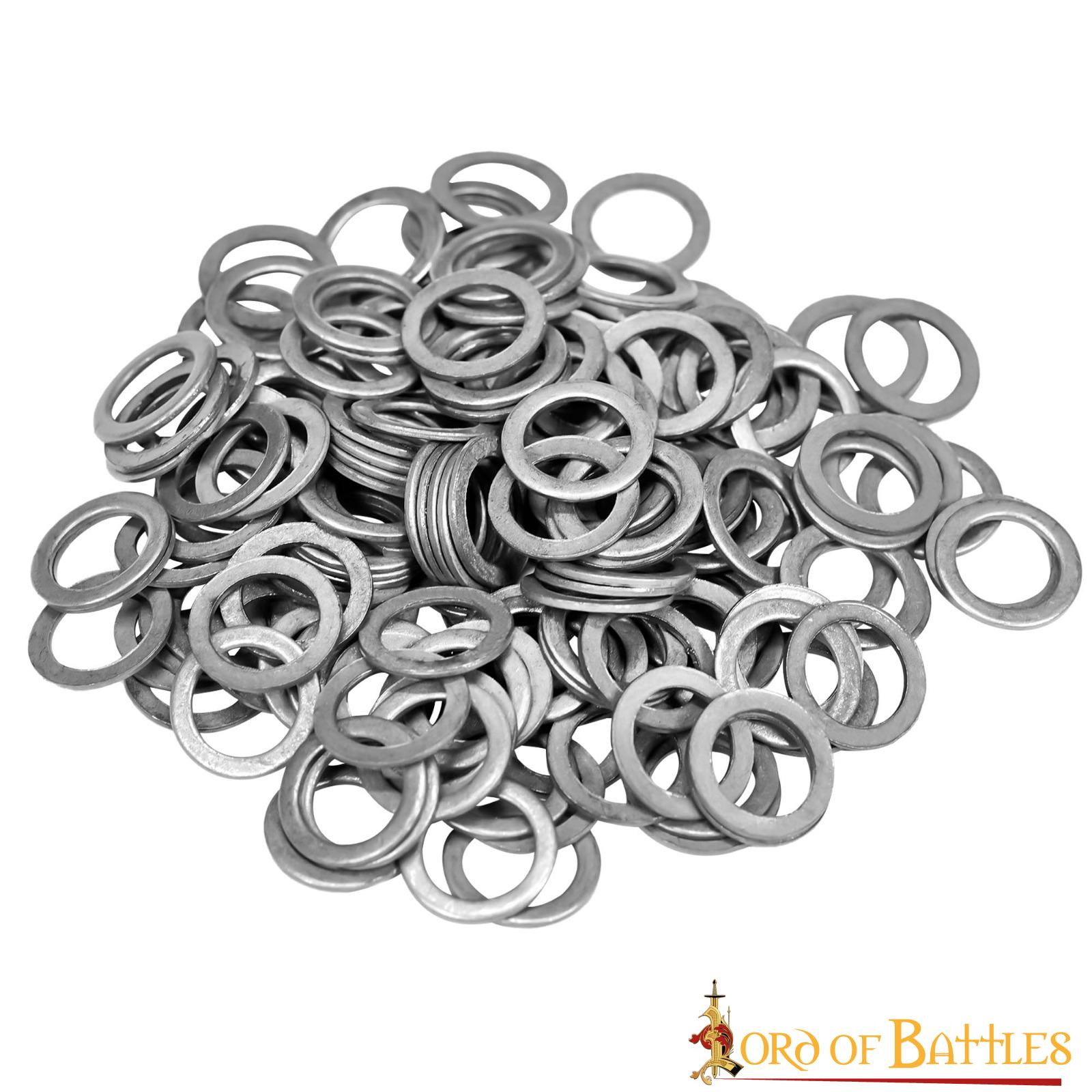 Anillos planos sólidos de acero pulido, 9 mm