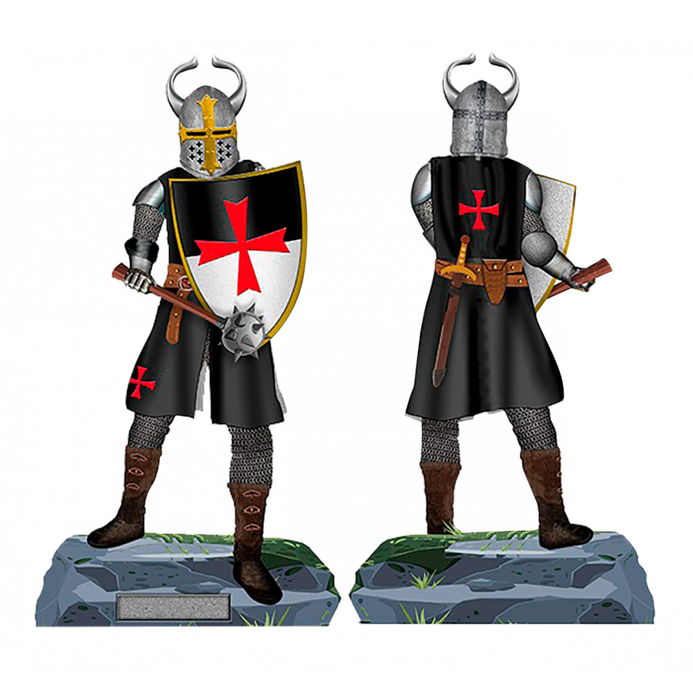 Miniatura caballero hospitalario con escudo y maza (18 cm.)