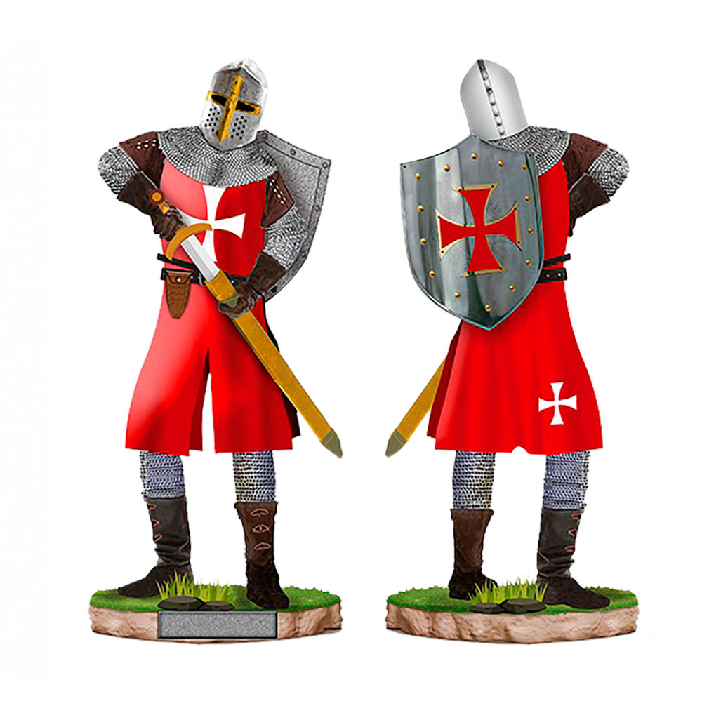 Miniatura mujer hospitalaria con casco, escudo y espada (8 cm.)