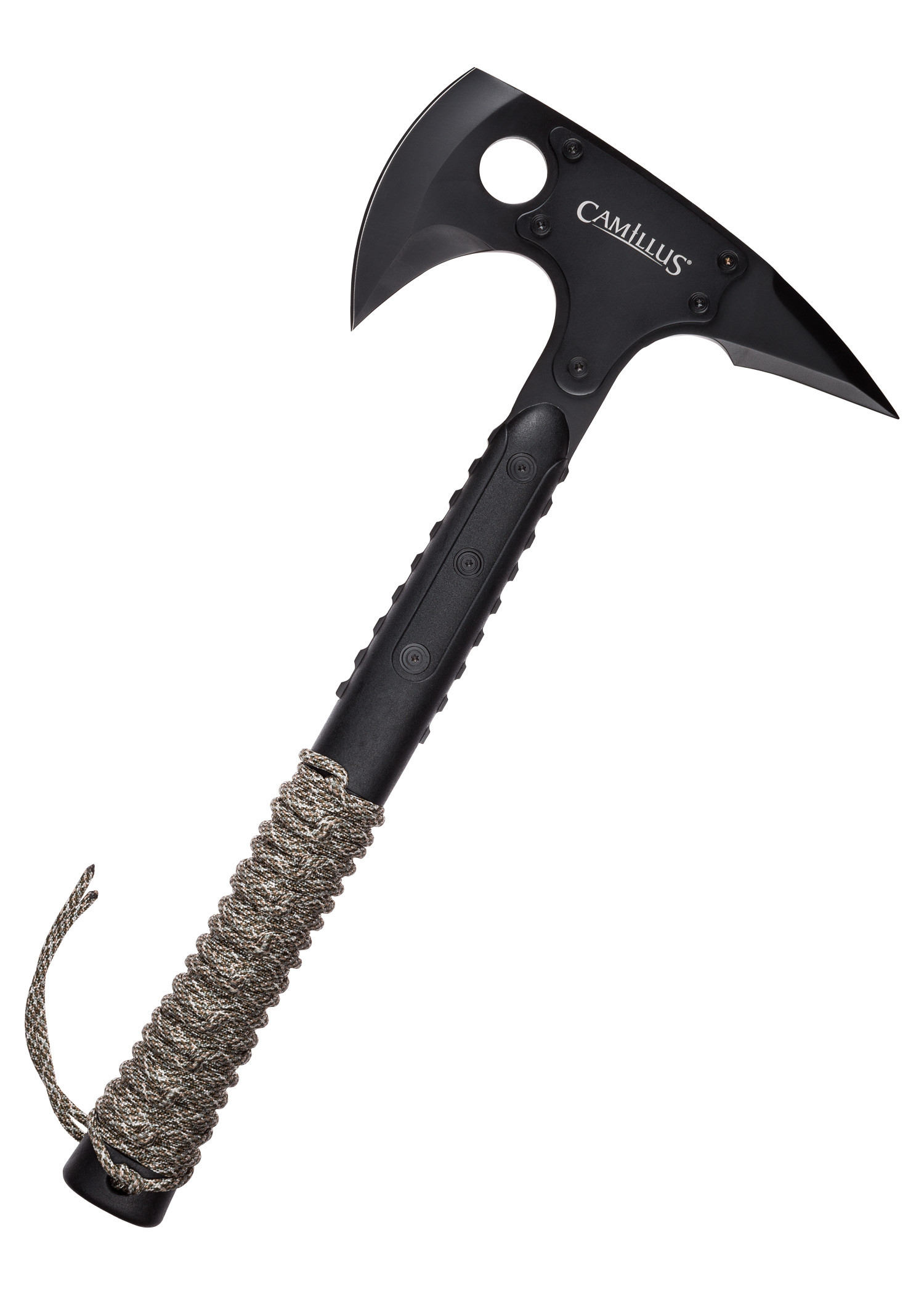 Hacha Tomahawk Camillus modelo SIN, con funda