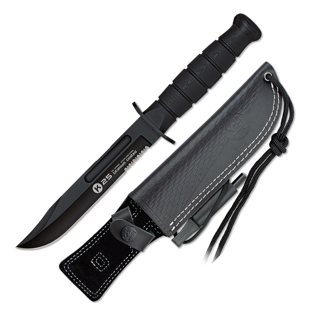 Cuchillo táctica marca K25 con sierra (30,3 cm.)