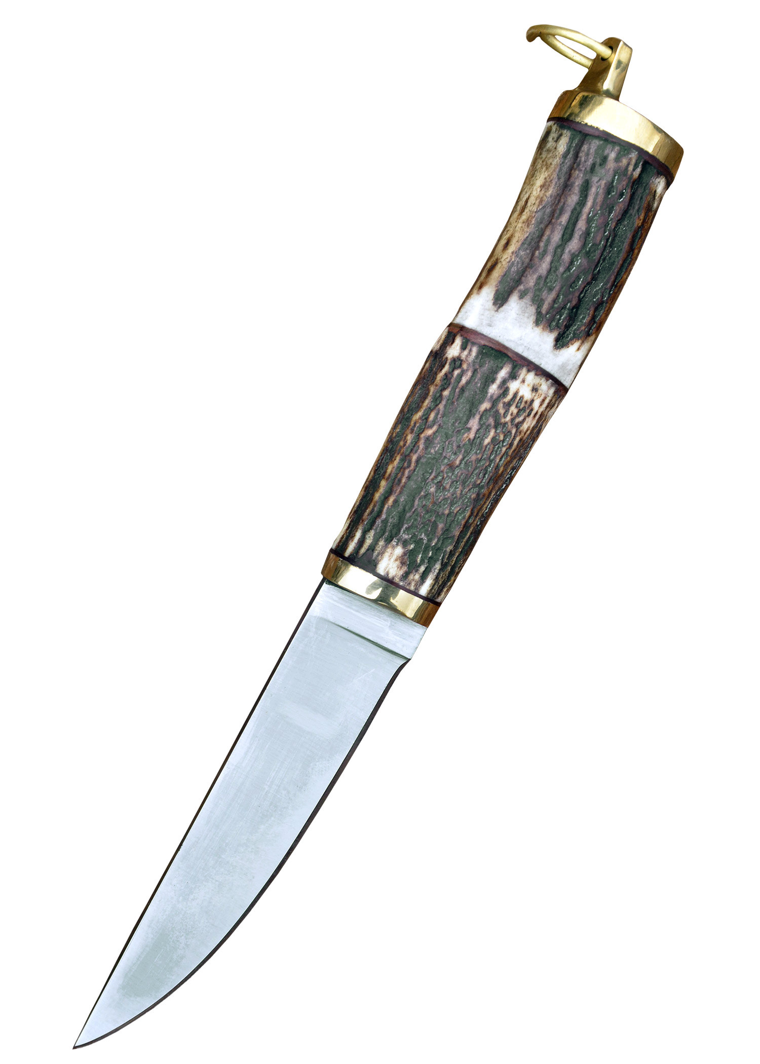 Cuchillo vikingo acero con funda cuero (22 cm.)