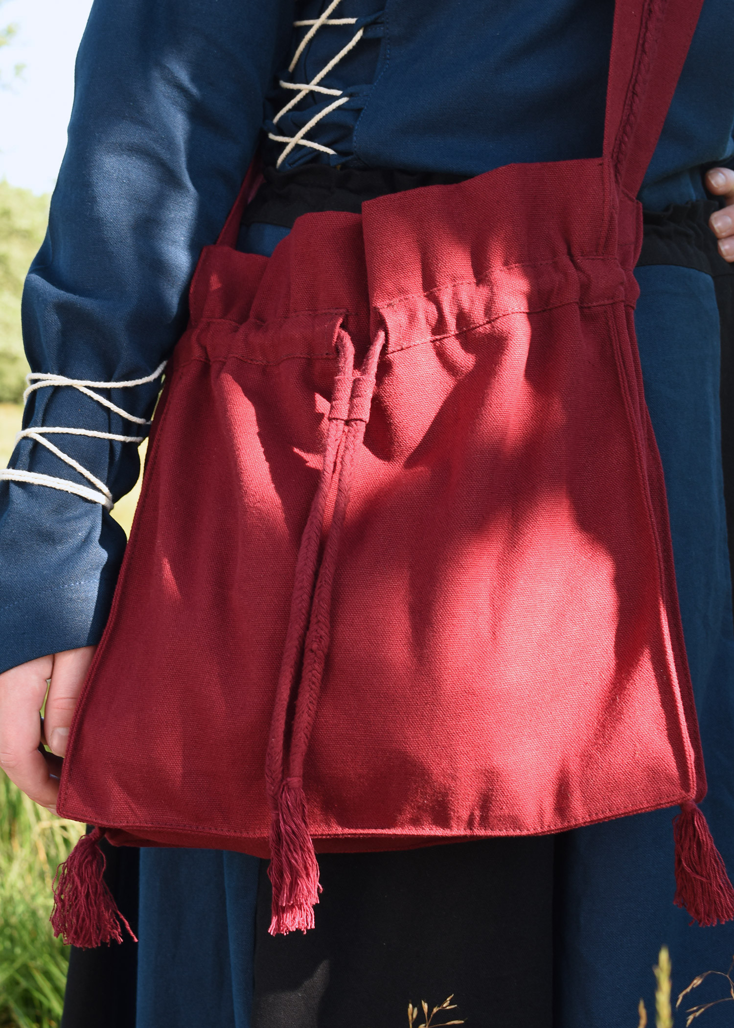 Bolsa de peregrino medieval o bolso de pan, varios colores