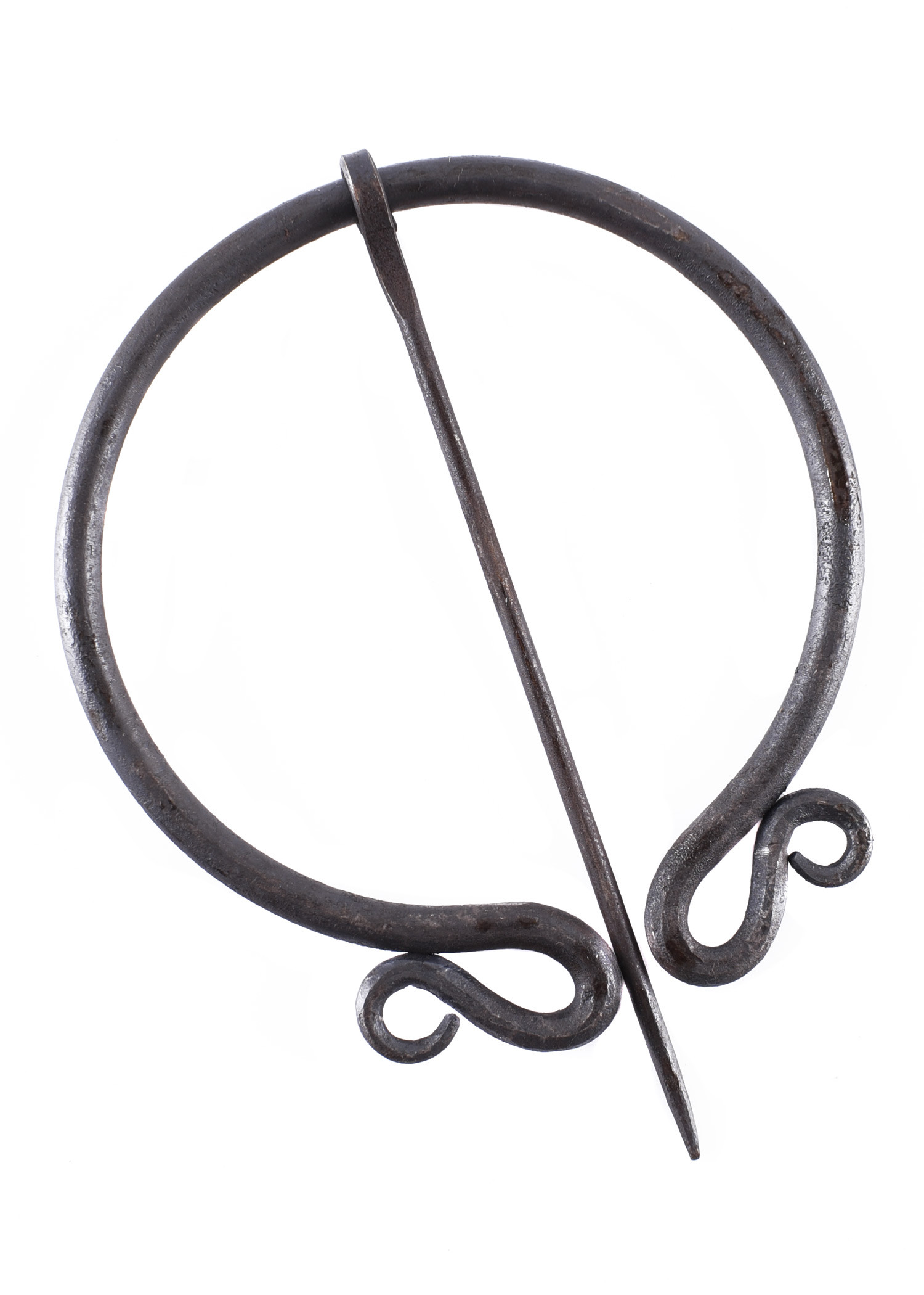 Fíbula medieval forjada a mano diseño doble espiral