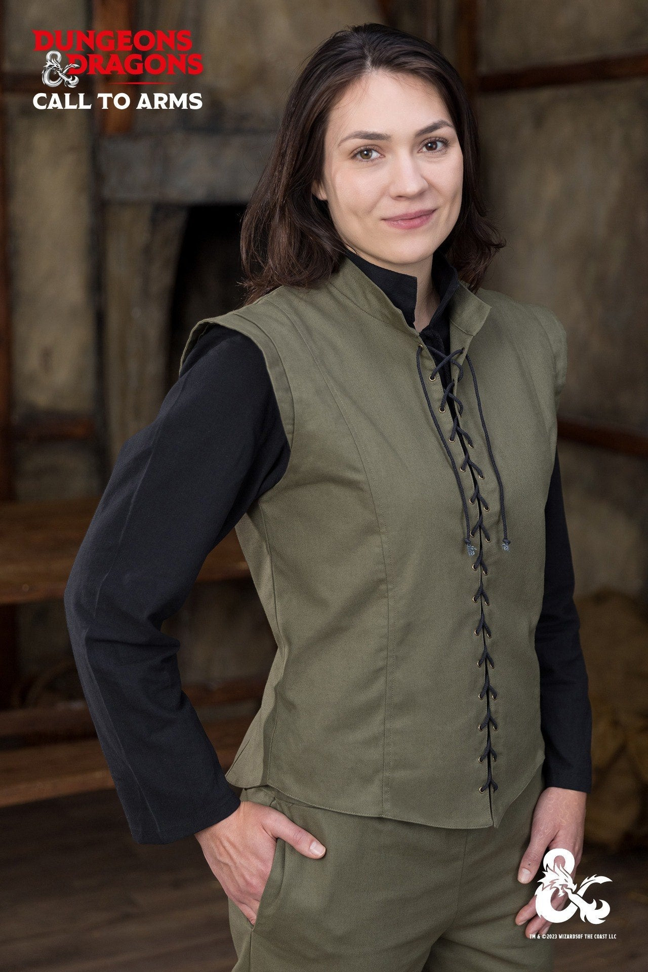 Chaleco medieval modelo Ranger, color verde