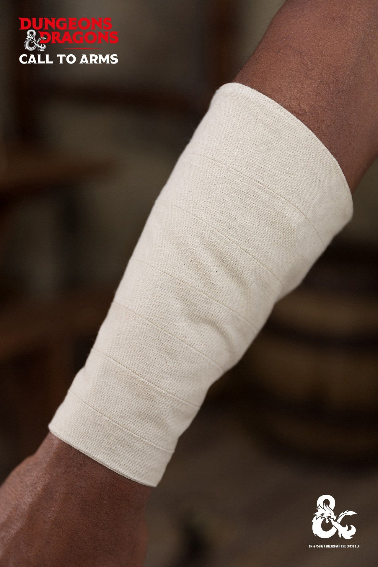 Brazales medievales de monje, color blanco natural