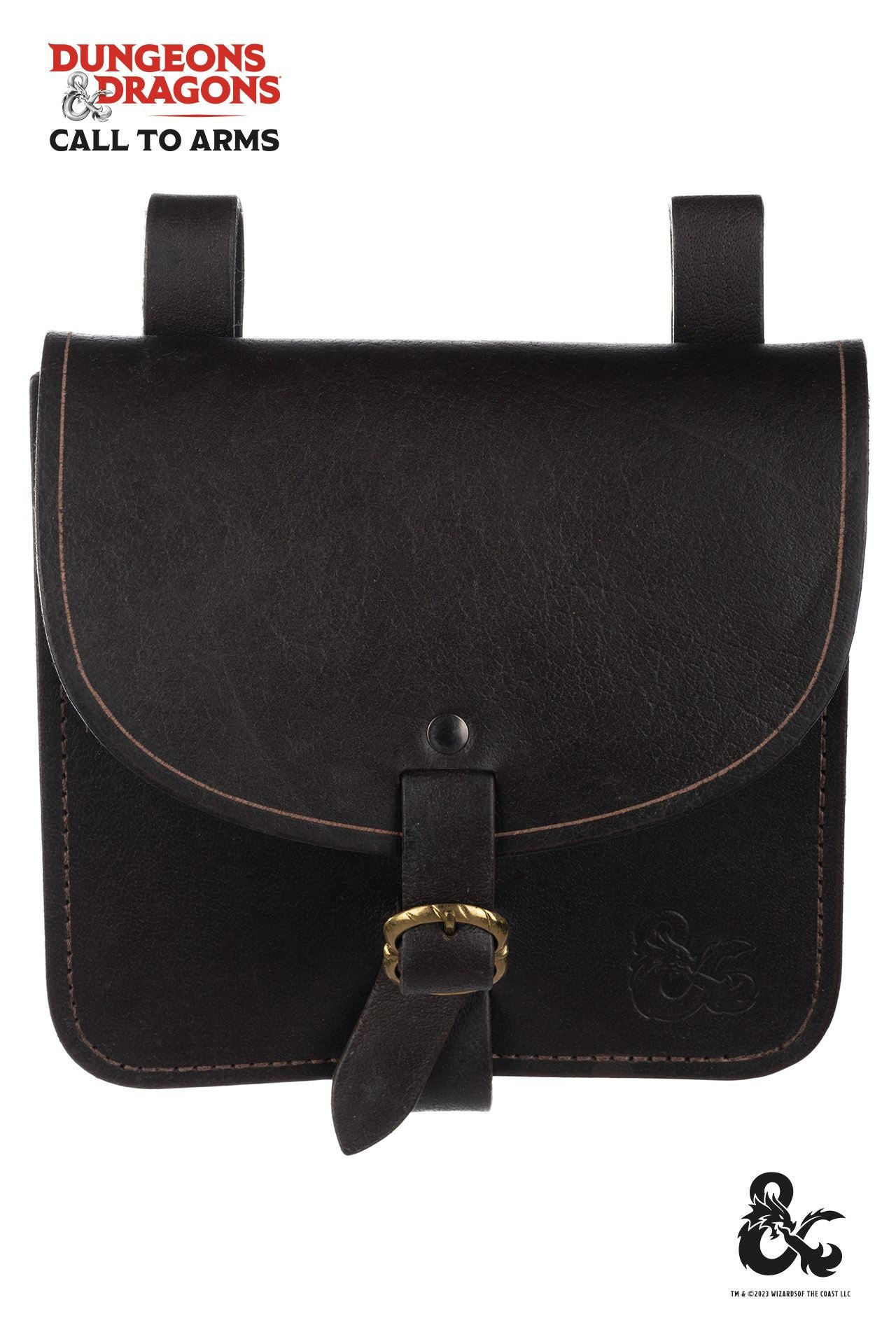 Bolso medieval de aventurero en cuero, color marrón