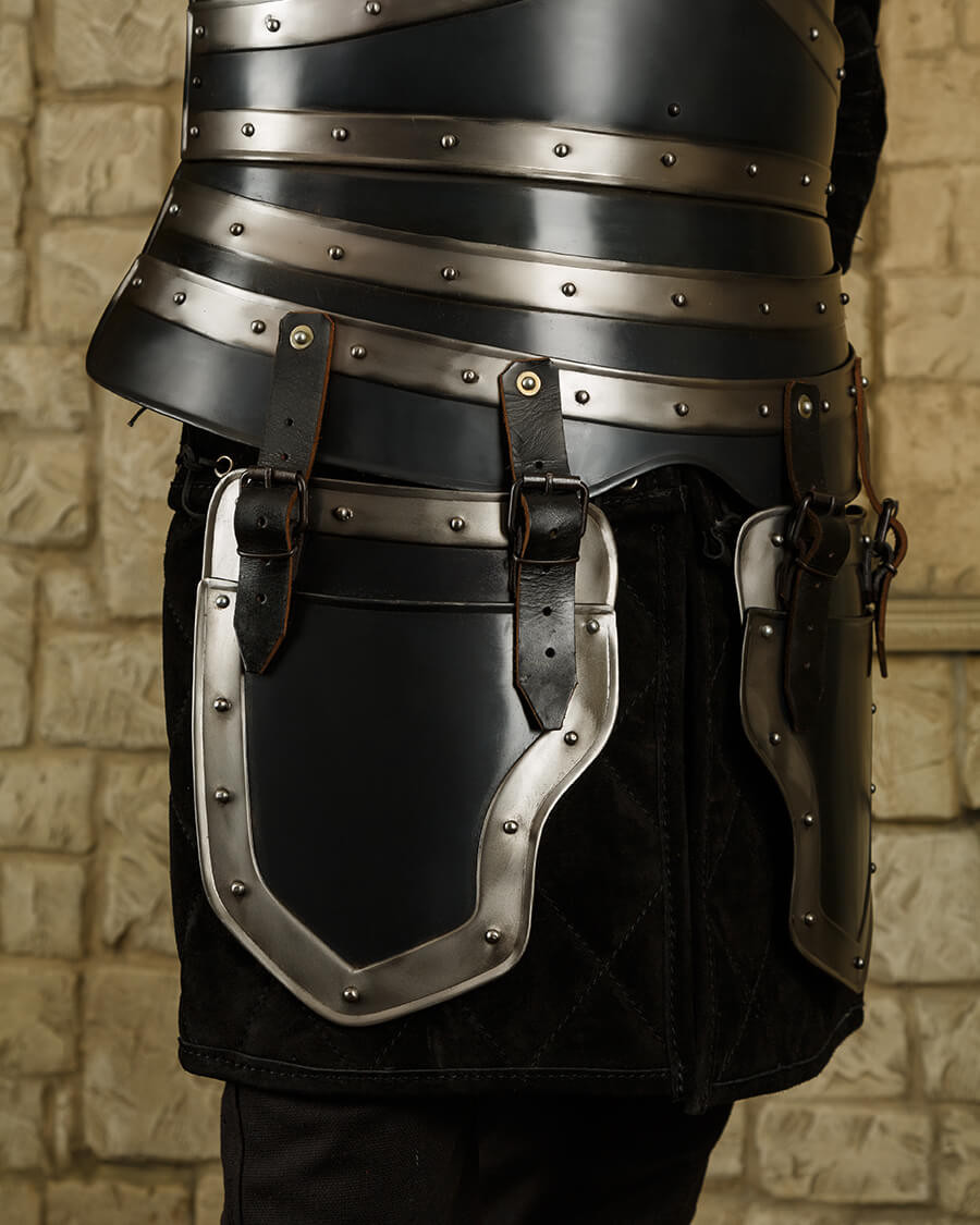 Escarcelas medievales acero bruñido modelo Edward