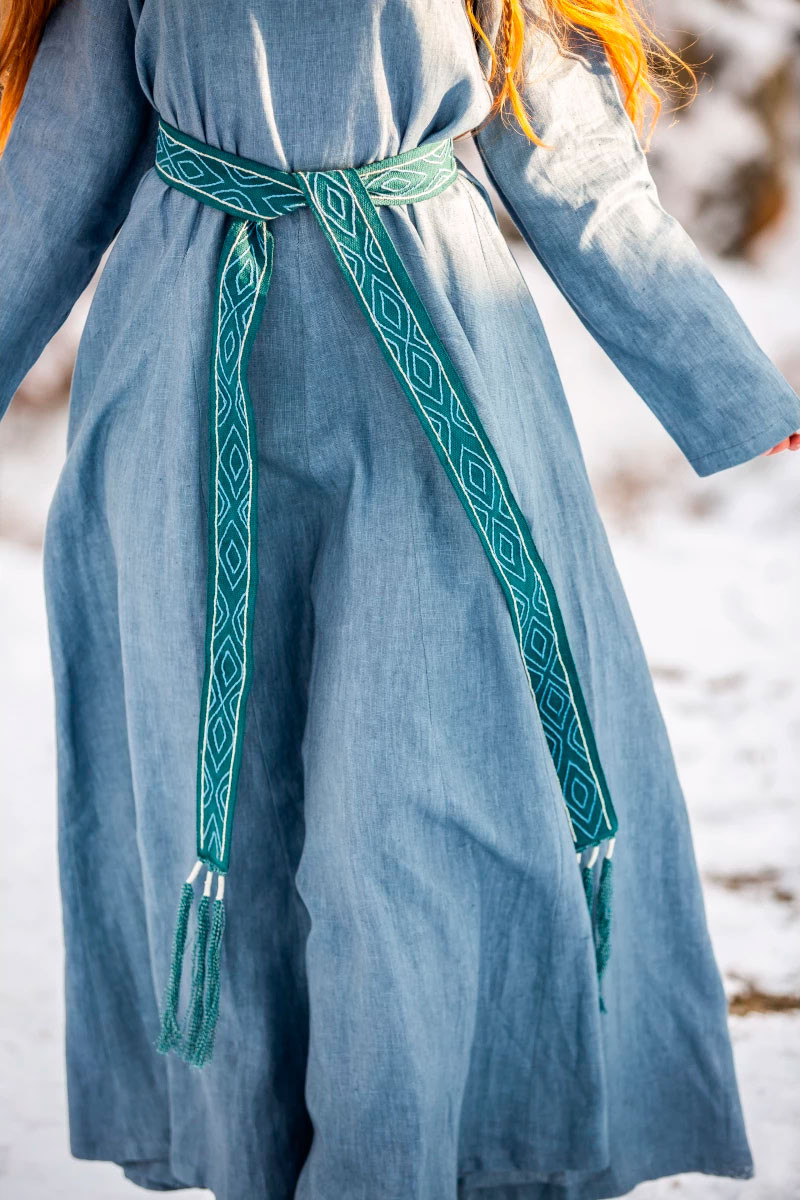 Cinturón vikingo de algodón modelo Caja, azul