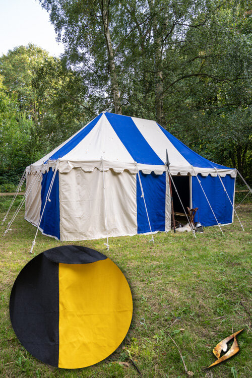 Carpa medieval marquesina, negro-amarillo 4 x 6 mts. (Versión Compacta)