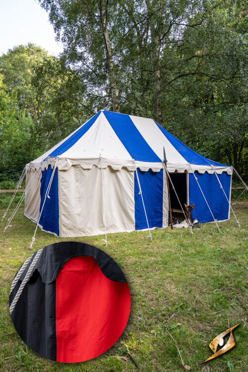 Carpa medieval marquesina, negro-rojo 4 x 6 mts. (Versión Compacta)