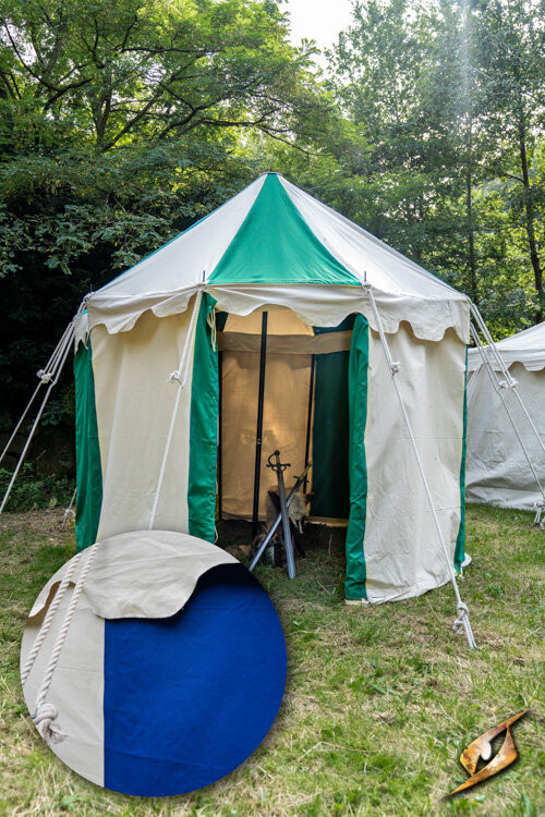 Carpa medieval Pavilion, natural-azul 3 mts. (Versión Compacta)