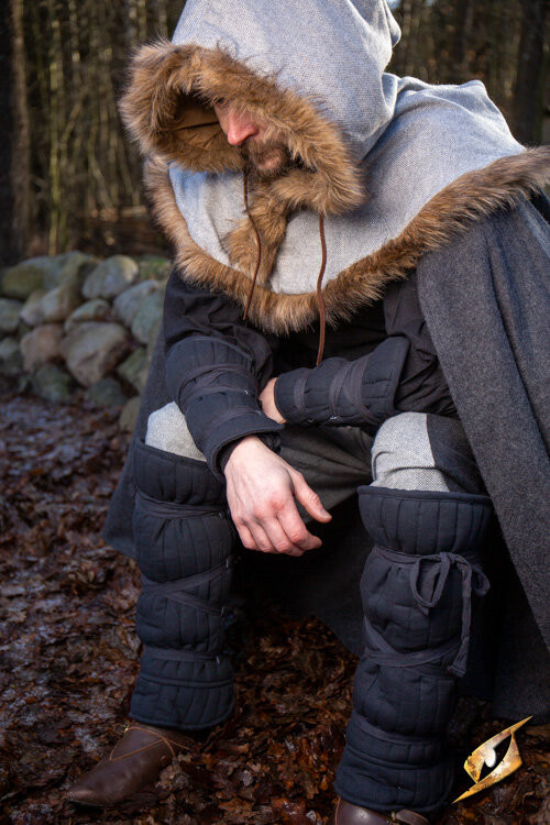 Set Grebas y Brazaletes acolchados, color negro