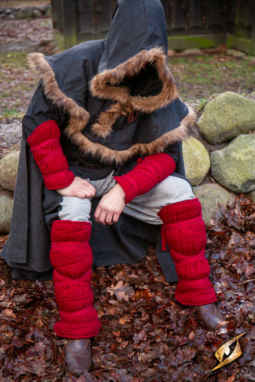 Set Grebas y Brazaletes acolchados, color rojo