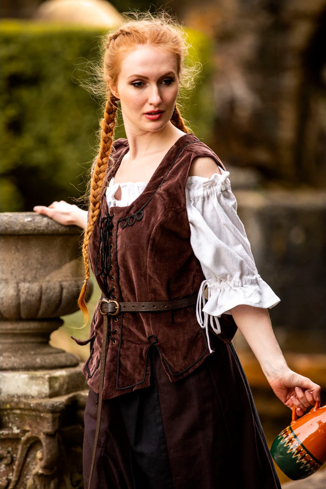 Corpiño medieval marrón